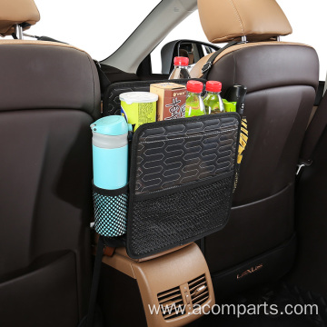 leather car storage bag hanging car net pocket